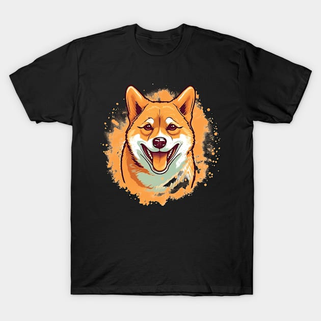 Happy Shiba Inu T-Shirt by GreenMary Design